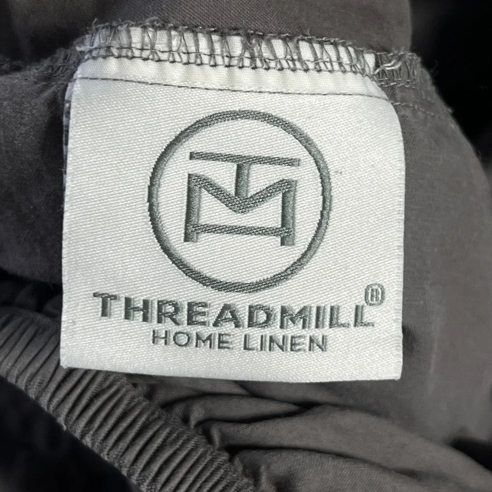 Threadmill Home Linen Twin XL Sheet Set 2-Piece 100% Cotton Charcoal Gray